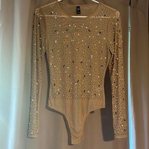 Rhinestone bodysuit; size large